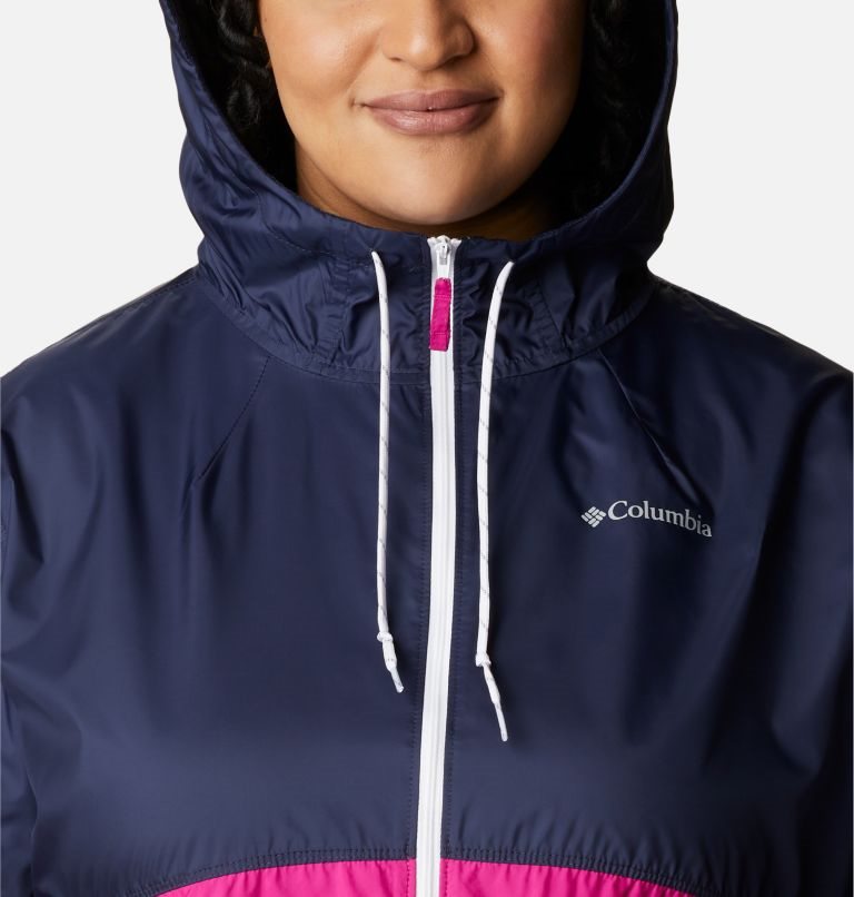 Women's Columbia Flash Forward Windbreaker Jackets Navy / Fuchsia | Plus Size CA-HC0A8